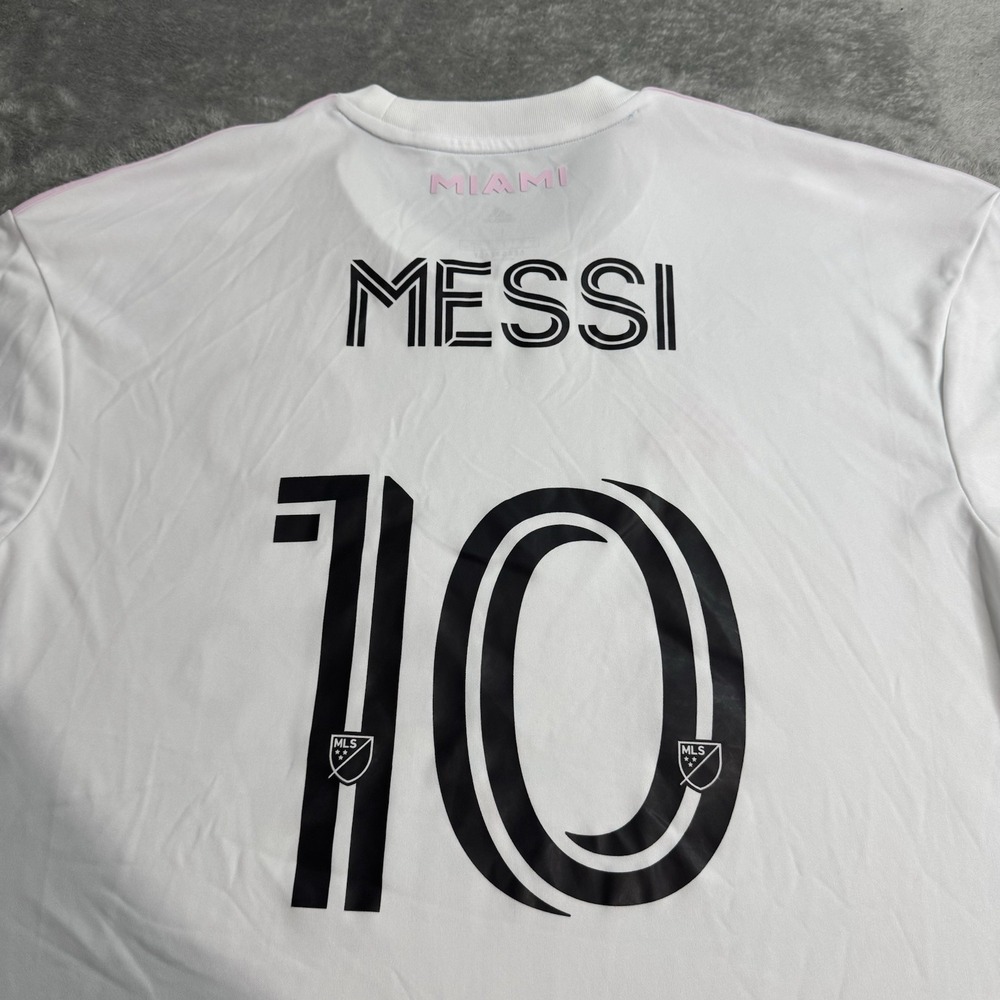 Adidas Lionel Messi Inter Miami CF #10 Men's Jersey White Size L RARE Soccer - Picture 9 of 12